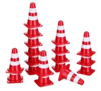 Alipis Miniature Road Cone Roadblock Cake Topper Mini Construction Cones Red Traffic Signs Safety Traffic Cone Cake Topper 30pcs