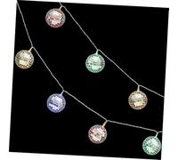 Alipis Mirror Ball String Lights Disco Ball LED Hanging Decorative Lights with Warm Glow Bulbs for Indoor Outdoor Party and Holiday Home Decor