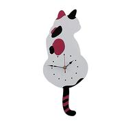 Alipis Modern Silent Frameless Cat Shape Wall Clock Acrylic Material High Gloss Surface Non Ticking Battery Operated Home Decoration for Living Room