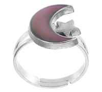 Alipis Mood Changing Moon Ring for Women Open Adjustable Statement Jewelry, Temperature Sensitive Color Shift Costume Ring for Teen