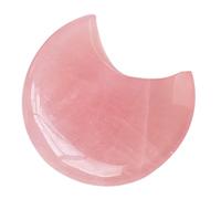 Alipis Moon Shaped Crystal Stone Ornament Natural Pink Stone Adornment Art Craft for Tabletop and Office Display Unique Visual Appeal