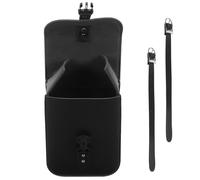 Alipis Motorcycle Saddle Bag Tool Bag in Black Synthetic Leather with Multi-Functional Use Large Capacity Retro for Outdoor Sports and Motorbike Rear Seat Storage