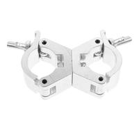 Alipis Moving Head Light Clamp Spotlight Clamp Light Mount Aluminum Alloy Double Ring Buckle Design Cross Universal Structure Quick Adjustment Not Easy to Deform Bearing 150kg Silver