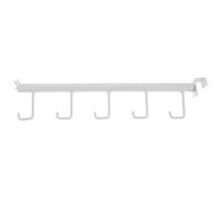 Alipis Multi-Purpose Metal Display Hooks 5-Hook Shelf Edge Rail, White Clamp-On Shop Fitting Hooks for Supermarket Shelves and Garage Storage Utility