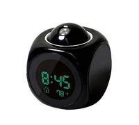 Alipis Multifunctional Projection Clock with Led Display Voice Talking Alarm and Temperature Digital Bedside Clock with Adjustable Projection for Home and Office