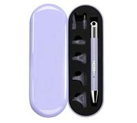Alipis Nail Art Dotting Pen Set with LED Light 6 Interchangeable Tips Purple Metal Case Professional Nail Drill Point Pen for Manicure Rhinestone Decoration