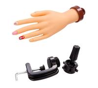 Alipis Nail Mannequin Hand with Bracket and Stand Realistic Nail Practice Hand Model for Manicure Training Bendable Fingers and Professional Use
