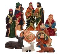 Alipis Nativity Figures Jesus Birth Christmas Ornament Resin 10pcs Set Traditional Nativity Scene Decorations Christmas Home Display
