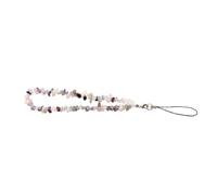 Alipis Natural Crystal Beaded Phone Strap Wrist Chain with Pink Pastel Gemstone Chips Keychain for Mobile Phone Decoration and Women’s Fashion Accessory