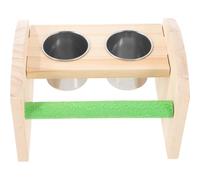 Alipis Natural Wood Bird Stand with Stainless Steel Food Cup and Perch Pad, Parrot Perch Stand for Home Use, Safe Material and Attractive Design for Bird Training