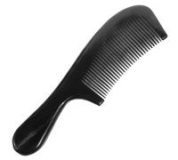 Alipis Natural Yak Horn Hair Comb Thick Handle Massage Styling Comb with Rounded Teeth Gentle Hair Large Black Buffalo Horn for Home Use