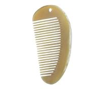 Alipis Natural Yak Horn Hair Straighter Comb Anti-static Comb with A Hole Khaki Perforating Design Reducing Headache Portable Styling Tool for Daily Hair Care