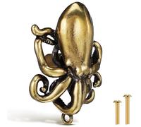 Alipis Octopus Vintage Brass Door Handle with Patina Finish Ocean Theme Cabinet Drawer Pulls for Kitchen Bathroom Decorative Animal Style Old Door Knobs and Furniture