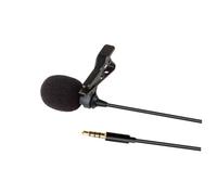 Alipis Omnidirectional Mini Clip-on Lavalier Microphone 3.5mm Wired Recording Mic with Black and Red Foam Covers for PC and Mobile Phone Interview and Vlogging Use
