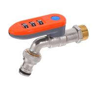 Alipis Outdoor Water Faucet Lock with User-settable Code, Copper Anti-Theft Garden Hose Bib Lock, 4" Conversion Adapter, Prevents Unauthorized Use and Water Wastage in Shared and Public