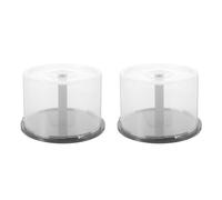 Alipis Pack of 2 CDs, 50 x DVD cake boxes with spindle, 100 pieces capacity, empty CDs, organiser containers for the home office