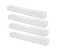 Alipis Paint Brush Holder and Pencil Case, 4pcs Small Pen Storage Boxes for Artists and Students, Portable Plastic Pen Display Case for Desk Organization and Travel