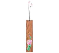 Alipis Painted Wood Bookmark with Floral Design, Practical and Multipurpose Page-Marker, Simple Style Handmade Book Mark for Office and School Use