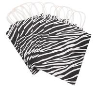 Alipis Paper Bags Portable Bags Zebra Print with Handles Multi-function 10pcs Black Simple Colour Design Decorative and Festive for Party and Shopping