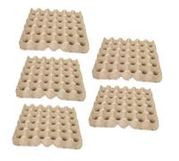 Alipis Paper Pulp Egg Tray Holder 5pcs 30-count Empty Egg Cartons Reusable Beige Trays with Compact Design for Fridge Storage