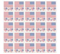 Alipis Patriotic American Flag Plastic Material for Face and Body 25pcs Temporary Tattoos Stickers Washable and Removable, for Independence Day Decoration and American Themed Party