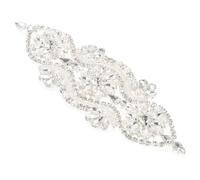 Alipis Pearl Rhinestone Applique Wedding Belt, Silver Beaded Bridal Waist Sash Applique for Dress Embellishment, Sewing Patch for Wedding Gown Craft