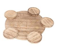 Alipis Pentagram Candlestick Pentagram Plate Star Tea Light Holder Pentacle Altar Tile Smudging Bowl Pentacle Altar Plate Star Altar Tray Wiccan Candle Tray Altar Supplies Desktop Wooden
