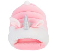 Alipis Pet Bed Cotton Cloth Material and Mouse Unicorn-shaped for Small Hamster a Private Cozy Space Warm with Fashion Cartoon Design Providing Small Pet Warm Cage Use