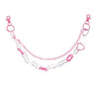 Alipis Pink 2 Pcs Jeans Chain Pant Chain Punk Acrylic Metal Heart Shaped Stylish Double Layer Body Jewelry for Women Versatile Easy to Clean Accessory