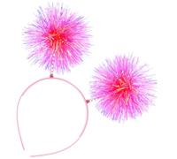 Alipis Pink Pom Pom Head Bopper Spring Headband for Birthday Party, Comfortable Plastic Material, Not Easy to Fall, Fun Party Accessory for Women and Teens