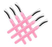 Alipis Pink Silicone Eyelash Brushes Lash Combs 6Pcs with Soft Tips and Dustproof Cover Portable Travel Lash Cleaning Kit for Eye Makeup