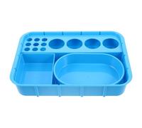 Alipis Plastic Medication Storage Organizer with Integrated Segmented Compartments, Blue Plastic Pill Dispenser Tray for Hospitals and Bedside Medication Serving, Minimizes Pill Shifting