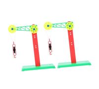 Alipis Plastic Physics Experiment Pulley with Stands Teaching Tools for Mechanics Learning Educational Equipment for Elementary Science Labs Interactive Pulley Block Random Color