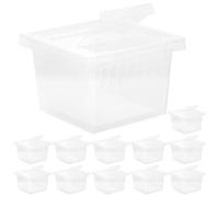 Alipis Plastic Reptile Box Household Reptile Carrier Cage 12pcs with Breathable Holes Portable and Ventilative Keeper for Frogs and Crickets