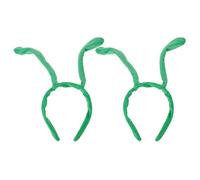 Alipis Plush Green Antenna Headbands Cute Cartoon Design 2pcs with Secure Fit and Versatile Use Holiday Hair Accessories for Daily Life and Cosplay Events