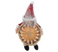 Alipis Plush Santa Christmas Storage Basket Lightweight Candy Dish Bowl Holiday Treat Holder for Winter Table Desk Decoration Portable Festive Organizer for Sweets and Cookies
