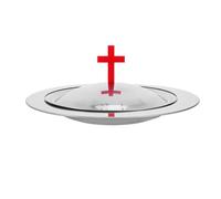 Alipis Polished Stainless Steel Holy Communion Bread Serving Plate with Lid Church Altar Tray for Hygienic Bread Distribution and Easy Maintenance Religious Event Supplies for Christmas