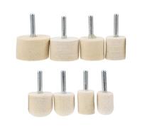 Alipis Polishing Pad 8pcs Nail Polishing Wheel Set with Felt Wool Buffing Pads, Polisher Equipment for Manicure and Pedicure, Beige Buffing Mop Kit