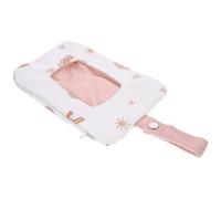 Alipis Portable Baby Wipes Pouch Draw-Style Dispenser, Cotton-Polyester Wet Tissue Case Bag, Hanging Design for Travel and Nursery, Rainbow Pink