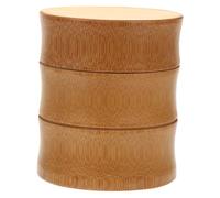 Alipis Portable Bamboo Wooden Toothpick Dispenser Unique Tabletop Swab Holder Storage Jar for Home Desktop Organization and Decoration