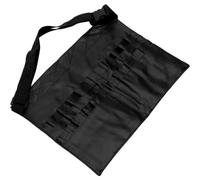 Alipis Portable Black Pu Makeup Brush Bag with Easy to Use Design, Multifunctional Cosmetic Makeup Apron Pouch for Recording and Shooting On-site, Stylish Beauty Waist Bag for Customers