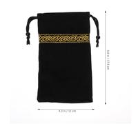 Alipis Portable Black Velvet Tarot Card Bag with Embroidered Design, Thickened Material Protects Tarot Cards and Dice from Damage, for Storage and Travel