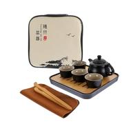 Alipis Portable Ceramic Travel Tea Set with Sturdy Teapot and Practical Tea Tools, Elegant and Chic Design for Home Or Birthday Use,