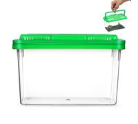 Alipis Portable Fish Tank Small Plastic Aquarium with Handle, Turtle Carrier and Hamster Transport Box, Medium Green Fish Bowl for Travel and Pet Transport