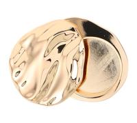 Alipis Portable Golden Seashell Salve Tin Container with Antislip Grip and Sliding Lid, Compact Metal and Glass Makeup Case for On-the-go Use and Jewelry Storage