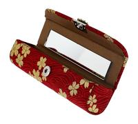 Alipis Portable Makeup Lipstick Holder Case in Red with Sturdy Fluff and Abs Material, Compact Cosmetic Storage Box for Women and Girls, for Work and Hiking Use