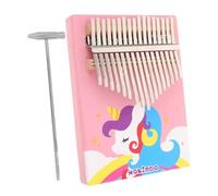 Alipis Portable Thumb Piano Kalimba for Beginners Solid Wood Musical Instrument with Vibrant Pink Cartoon Design Finger Piano for Music Training and Creativity Development