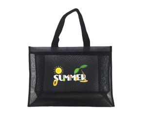 Alipis Portable Tote Bag with Breathable Nylon and Net Yarn Material, Large-capacity Storage, Firm Shape, Fashion Printing Design, for Travel and Shopping Use