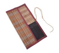 Alipis Portable Wooden Calligraphy Brush Pens Set with Large Capacity Bamboo and Cloth Roll-up Case for Artists and Students Wear Resistant Art Tool Organizer for Painting and Writing
