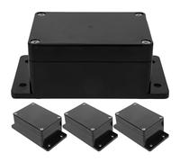 Alipis Project Box with Mounting Ears and Cover 4pcs Waterproof Ip65 Black Plastic Electrical Junction Box for Power Management Systems, Factory Environments